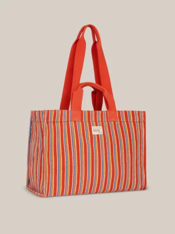 Zijaanzicht van Moismont Cabas N°46 Roma Spritz met oranje hengsels